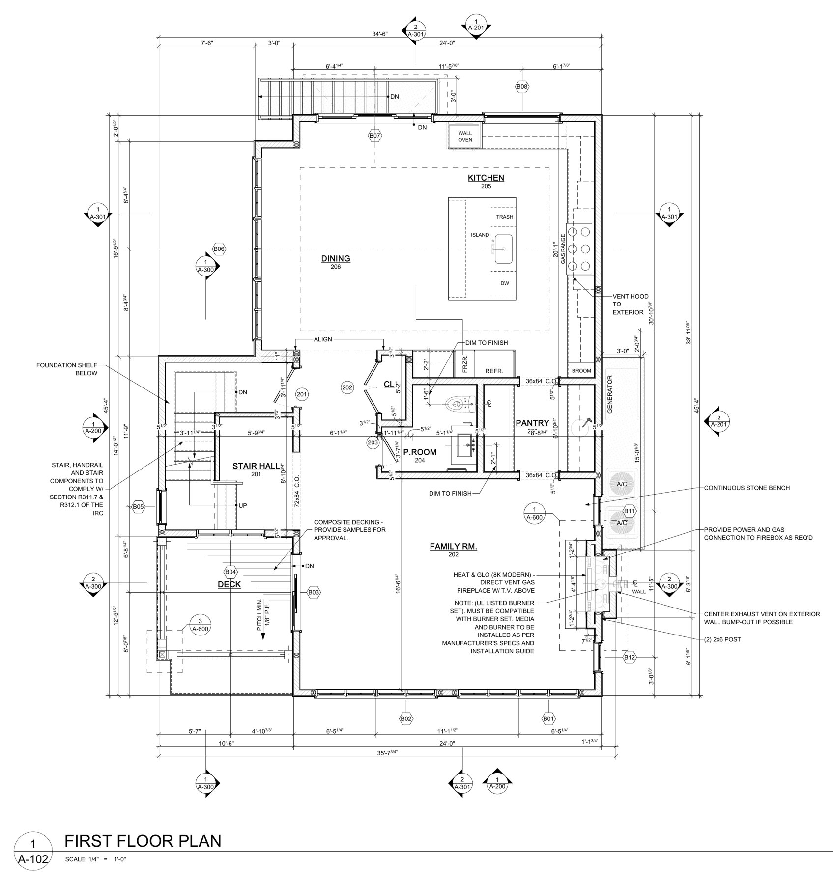 First floor plan drawing of 65 Grove Point Road